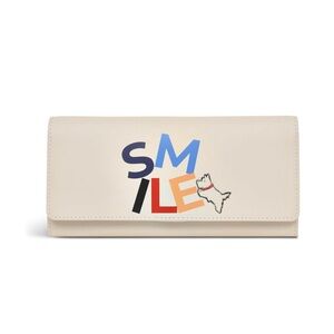 RADLEY London - Happy & Smile - Large Flapover Wallet Chalk Color NEW